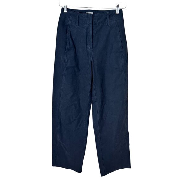 ARITZIA Wilfred Free Black Denim like Wide Leg Trousers Pants Size 00 - Picture 1 of 9